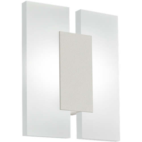 Metarss 2 LED væglampe i Satin Nikkel Aluminium med skærm i Satineret plastik, 2x4,5W LED, længde 17 cm, dybde 5,5 cm, højde 20 